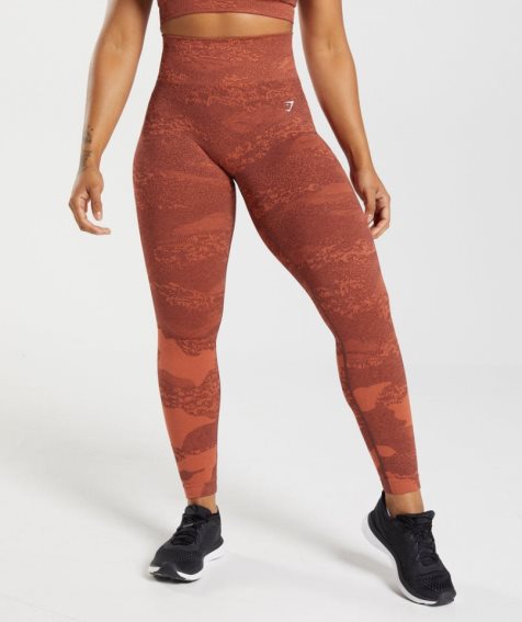 Women's Gymshark Adapt Camo Seamless Leggings Brown | NZ 7FNKMU